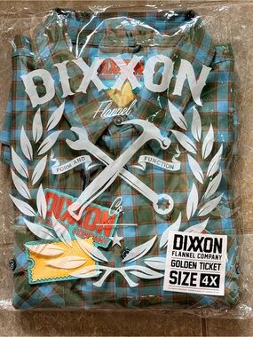 Dixxon Flannel Company 4XL Green & Blue Plaid Flannel Holden Ticket Shirt